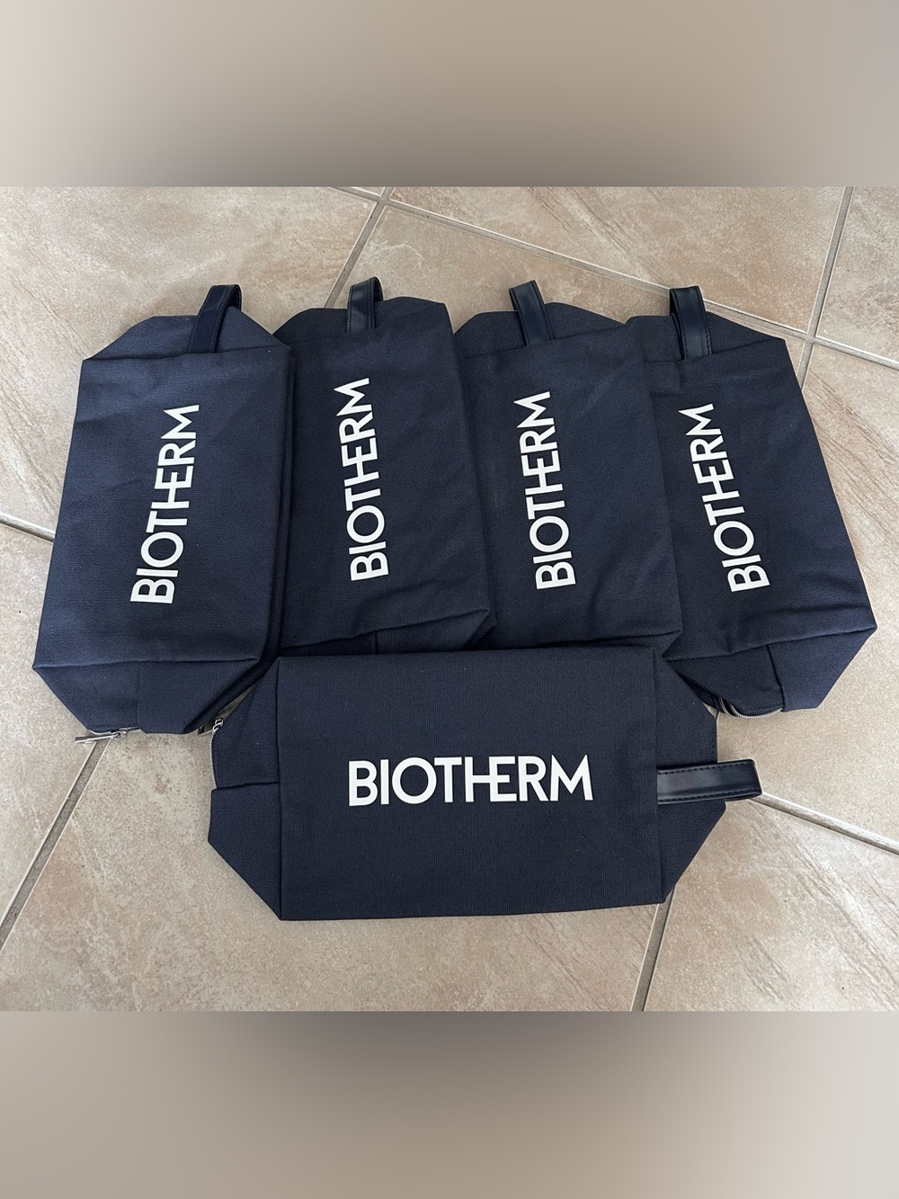5x Biotherm pouches-navy